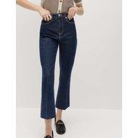 M&S High Waisted Kickflare Cropped Jeans Indigo Mix