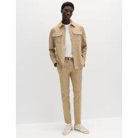 M&S Tapered Fit Elasticated Trousers Sand