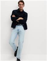 Straight Fit Bleached Denim Jeans
