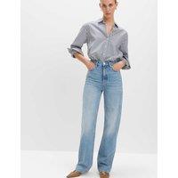 M&S High Waisted Relaxed Straight Jeans Light Indigo
