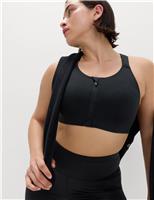 Goodmove Ultimate Support Zip Up Non Wired Sports Bra (A-GG) Shocking Pink