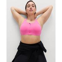 Goodmove Ultimate Support Zip Up Non Wired Sports Bra (A-GG) Shocking Pink
