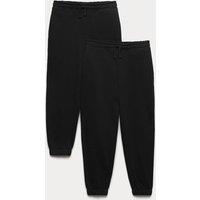 Goodmove 2 Pack Cotton Rich Unisex Joggers (6-16 Yrs) Black
