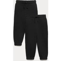 Goodmove 2 Pack Cotton Rich Unisex Joggers (2-7 Yrs) Black