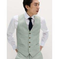 M&S Textured Stretch Waistcoat Green