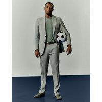 Autograph Tailored Fit Italian Performance Linen Blend Suit Trousers Khaki