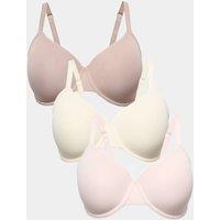 M&S 3 Pack Wired Full Cup Bras F-H Pink Mix