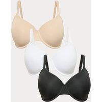 M&S 3 Pack Wired Full Cup Bras (F-H) Black Mix