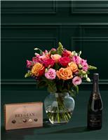 Roses, Lisianthus & Antirrhinum Bouquet with Chocolates & Vintage Champagne (Delivery from 28th September)