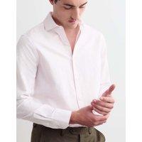 JAEGER Regular Fit Luxury Linen Cotton Striped Shirt Pink Mix