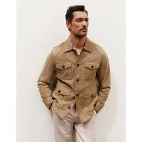 JAEGER Suede 4 Pocket Jacket Sand