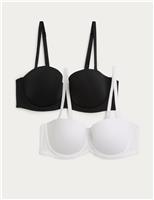 2 Pack Wired Strapless Bras (A-E)