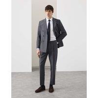 Autograph Tailored Fit Wool Rich Suit Trousers with Mohair Dark Airforce
