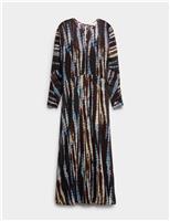 Autograph Chifon Printed Midaxi Column Dress Brown Mix