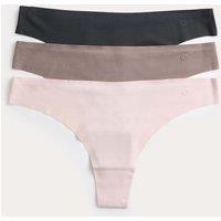 Goodmove 3pk Invisible No VPL Thongs Brown Haze