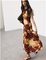 Autograph Printed Asymmetric Midaxi Dress Multi