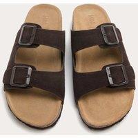 M&S Suede Buckle Footbed Mules Brown