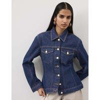 Autograph Denim Cinched Waist Jacket Dark Indigo