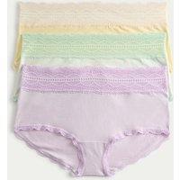 M&S 3pk Cotton Rich High Rise Shorts Lavender Mix