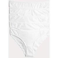 M&S 5pk Cotton Rich Printed Brazilian Knickers White