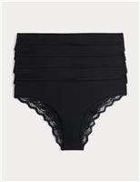 5pk Cotton Rich Printed Brazilian Knickers