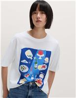 Pure Cotton Slogan Oversized T-Shirt