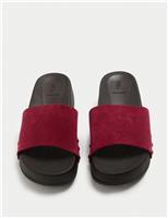 Suede Platform Open Toe Clogs