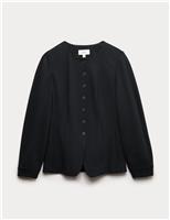 Ponte Collarless Tailored Jacket