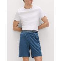M&S 2-Pack Pure Cotton Jersey Pyjama Shorts Blue Mix