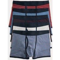 M&S 5 Pack Cotton Stretch Striped Trunks Multi