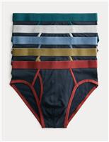 M&S 5 Pack Cotton Stretch Briefs Navy Mix