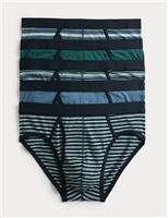 5 Pack Striped Cotton Rich Briefs