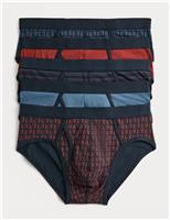 5 Pack Cotton Stretch Tile Print Briefs