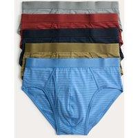 M&S 5 Pack Cotton Stretch Striped Briefs Multi