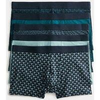 M&S 5 Pack Cotton Stretch Geometric Hipsters Teal Mix