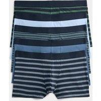 M&S 5 Pack Cotton Stretch Striped Hipsters Blue Mix