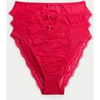 M&S 3pk Jasmine Lace High Waisted High Leg Knickers Geranium