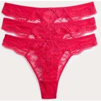 M&S 3pk Jasmine Lace Thongs Geranium