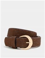 Faux Suede Bling Jeans Belt