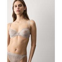 Autograph Florence Embroidery Quarter Cup Balcony Bra (A-E) Soft Brown