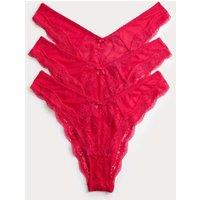 M&S 3pk Jasmine Lace Miami Knickers Geranium