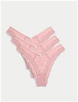 M&S 3pk Jasmine Lace Miami Knickers Geranium