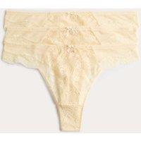 M&S 3pk Jasmine Lace Thongs Dark Cream