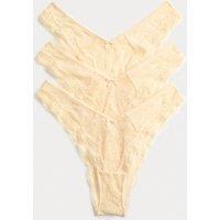 M&S 3pk Jasmine Lace Miami Knickers Dark Cream