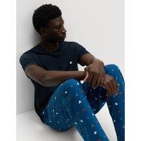 M&S Pure Cotton Nautical Print Pyjama Set Navy Mix