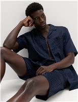 M&S Pure Cotton Polka Dot Pyjama Set Navy
