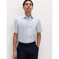 M&S Regular Fit Pure Supima Cotton Shirt Blue