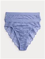 2pk Cleo Lace High Waisted High Leg Knickers