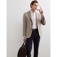 JAEGER Tailored Fit Italian Wool Rich Blazer with Silk Neutral