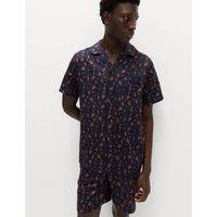 M&S Pure Cotton Cowboy Print Pyjama Set Rust Mix